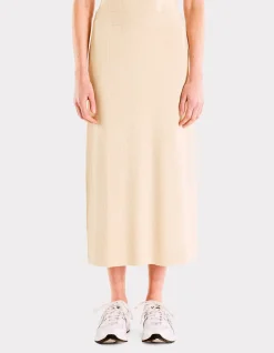 Geribbelde gebreide rok - beige