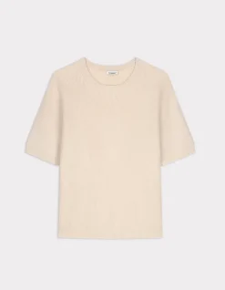 Geribbelde trui - beige
