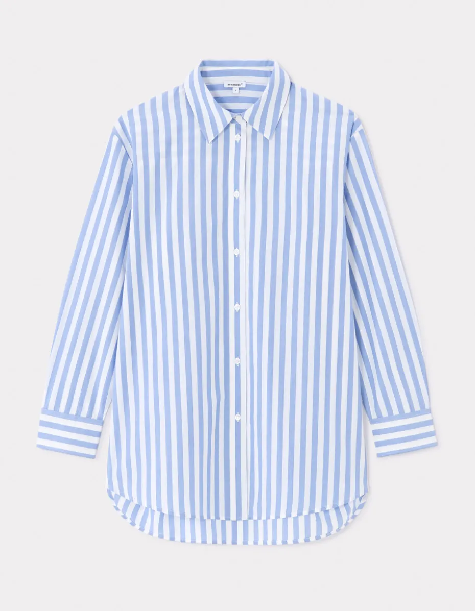 Gestreept popeline overhemd - blauw