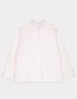 Gestreept shirt met zijopening - roze