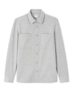Gestructureerd overshirt met 2 zakken - lichtgrijs
