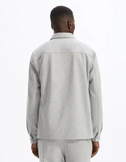 Gestructureerd overshirt met 2 zakken - lichtgrijs