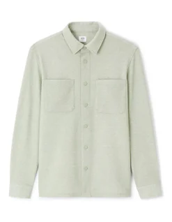 Gestructureerd 2-pocket overshirt - salie