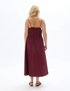 Getailleerde jurk met schouderbandjes - paars