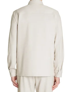Getextureerd overshirt 2 zakken - beige
