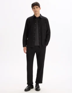 Getextureerd Overshirt 2 zakken - zwart