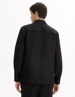 Getextureerd Overshirt 2 zakken - zwart