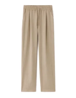 Getextureerde loose pantalon - beige