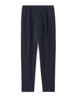 24H seersucker broek - marineblauw