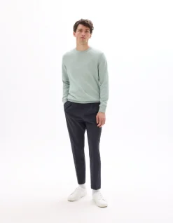 24H seersucker broek - marineblauw