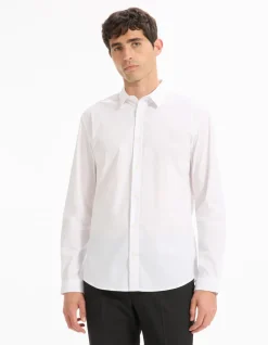 Hemd extra slim stretch katoen - wit