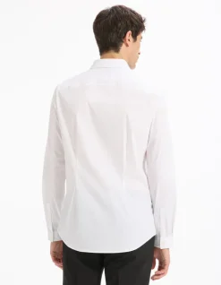 Hemd extra slim stretch katoen - wit