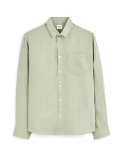 Hemd regular casual 100% linnen - saliegroen