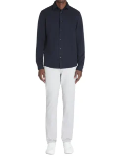 Hemd regular fit van jersey - marineblauw
