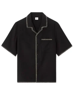 Hemd Regular fit van linnen en viscose - zwart