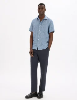 Herenhemd regular fit 100% linnen - chambray