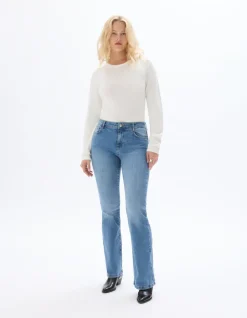 High waist bootcut jeans - gewassen blauw