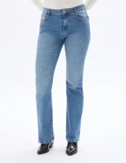 High waist bootcut jeans - gewassen blauw