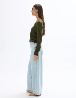 High waisted wide leg jeans - lichtblauw
