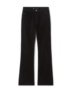 High-waisted bootcut jeans - zwart