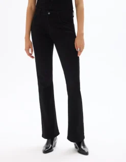 High-waisted bootcut jeans - zwart