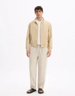 Hoge kraag vest - beige