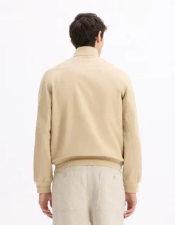 Hoge kraag vest - beige