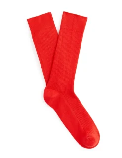 Hoge sportkousen 100% katoen - rood