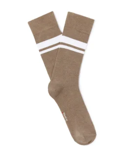 Hoge sportkousen 100% katoen beige