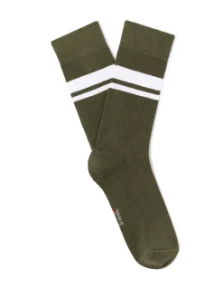 Hoge sportkousen 100% stretchkatoen - kaki