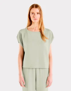 HOME Mouwloos los T-shirt - Groen