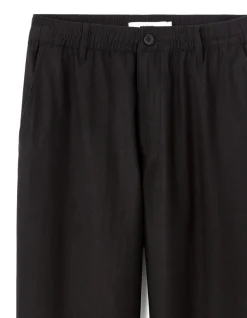 Jacquard rechte broek - zwart