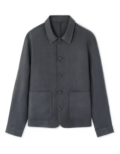 Jas col chemise - antraciet