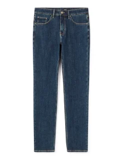 Jean straight 100% katoen stretch c15 3 lengtes - denim