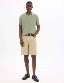 Jeans bermuda 100% katoen - beige