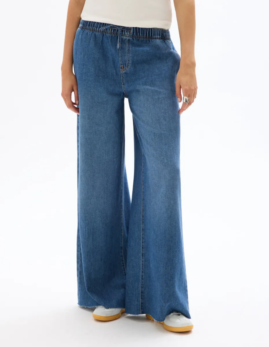 Jeans elastische taille - blauw