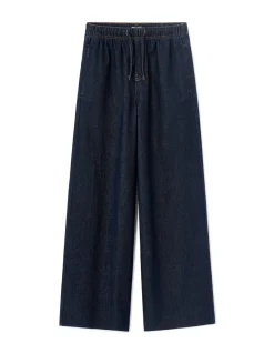 jeans met elastische tailleband - blauw