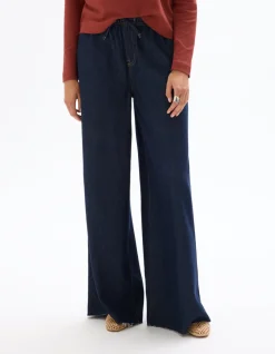 jeans met elastische tailleband - blauw
