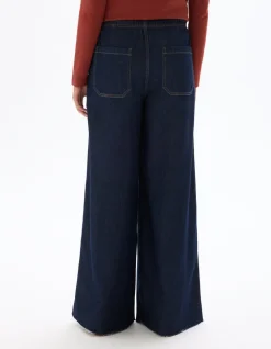 jeans met elastische tailleband - blauw