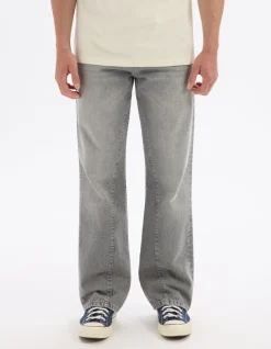 Jeans met flare pasvorm, 100% Katoen - Grijs