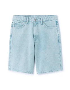 Jeansbermuda 100% katoen - lichtblauw