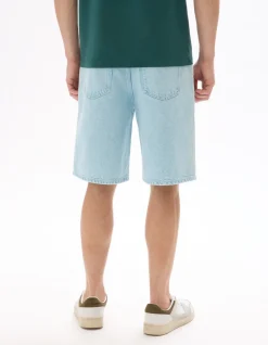 Jeansbermuda 100% katoen - lichtblauw