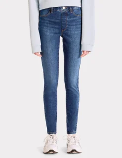 Jegging met hoge taille - donkerblauw