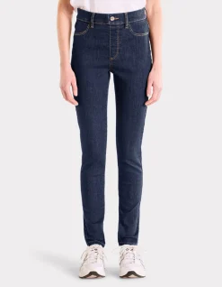 Jegging met hoge taille - rauw blauw