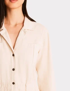 Jumpsuit met knoopjes en riem - wit