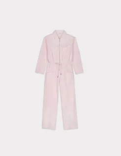 Jumpsuit met ritssluiting en trekkoord - roze