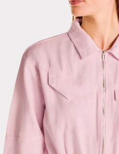 Jumpsuit met ritssluiting en trekkoord - roze