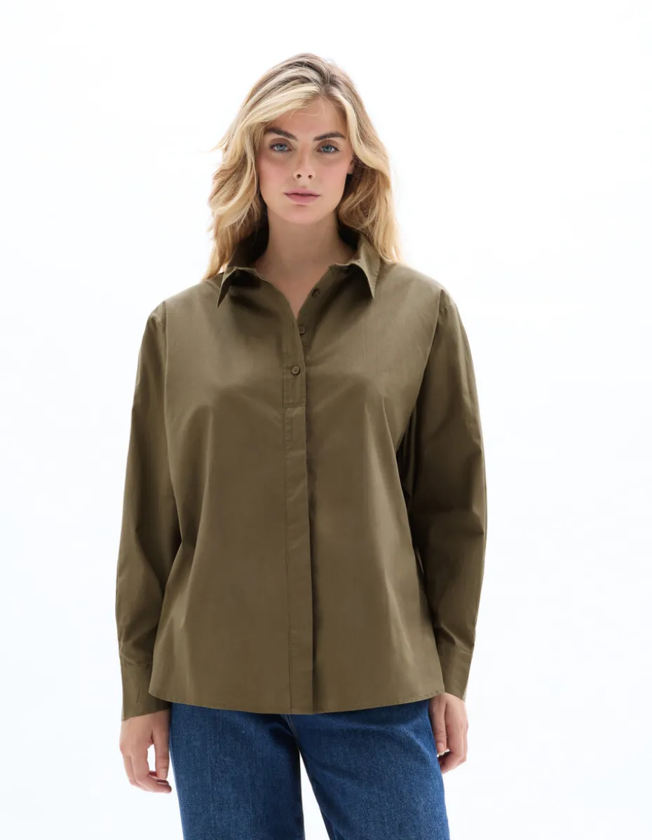 Katoenen blouse - kaki