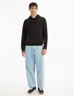 Katoenen hoodie - zwart