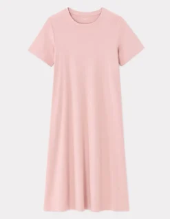 Katoenen midi-jurk - roze